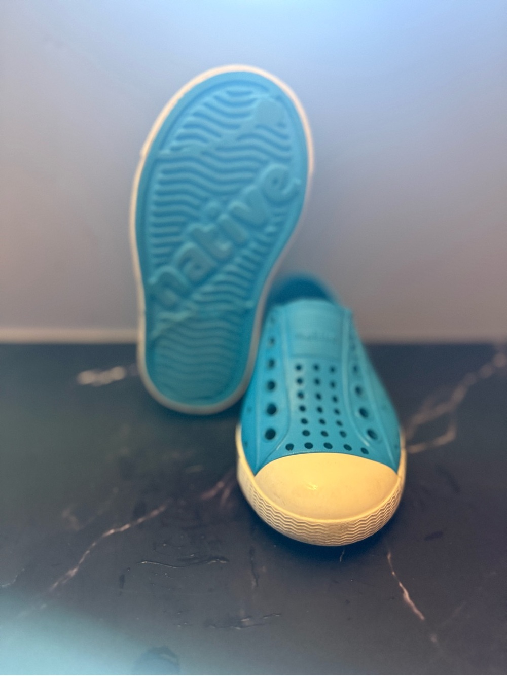 Native Kids Water Shoe - Blue/White Slip-On